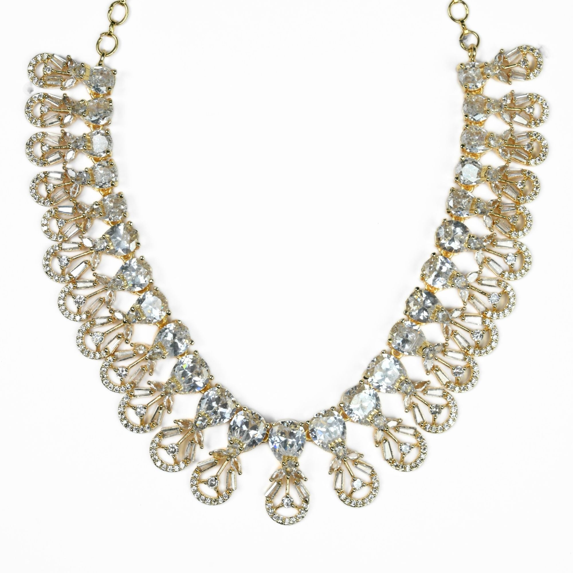 Necklace - Blooming Elegance Gold Plated Necklace - Opal Touch