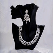 Necklace - Blooming Elegance Rhodium Necklace - Opal Touch