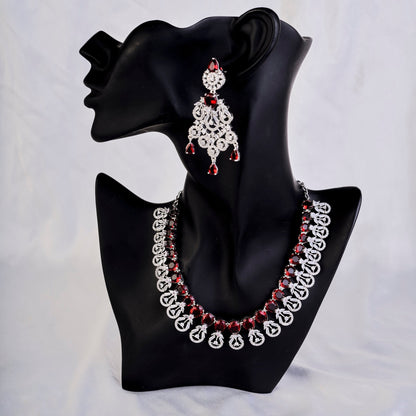 Necklace - Blooming Elegance Rhodium Necklace - Opal Touch