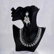 Necklace - Blooming Elegance Rhodium Necklace - Opal Touch