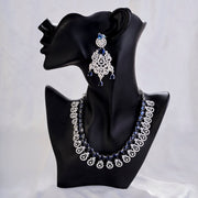 Necklace - Blooming Elegance Rhodium Necklace - Opal Touch