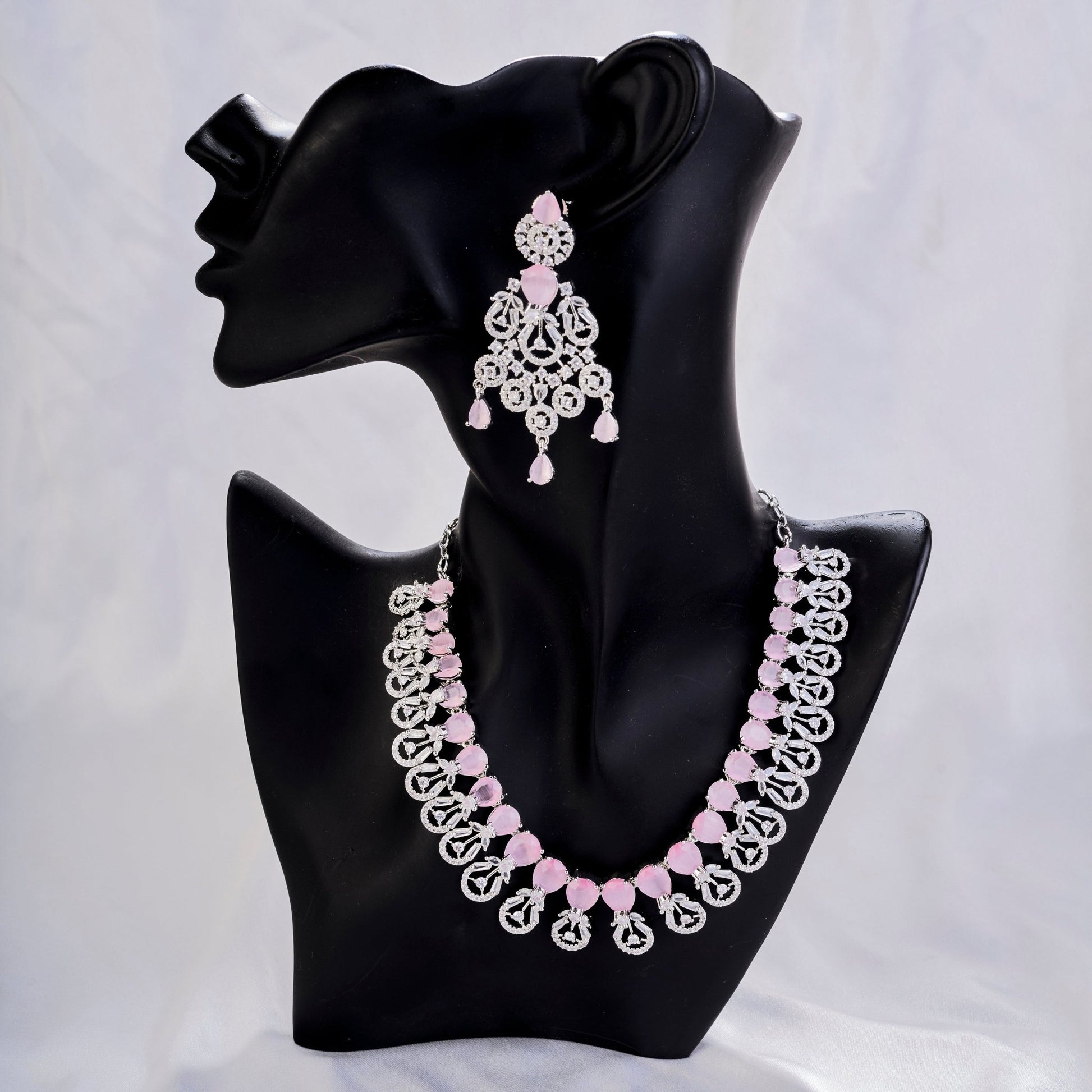 Necklace - Blooming Elegance Rhodium Necklace - Opal Touch