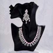 Necklace - Blooming Elegance Rhodium Necklace - Opal Touch