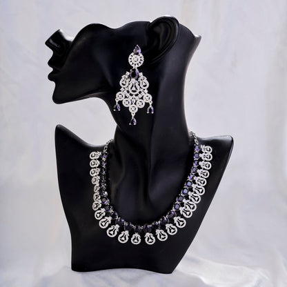 Necklace - Blooming Elegance Rhodium Necklace - Opal Touch