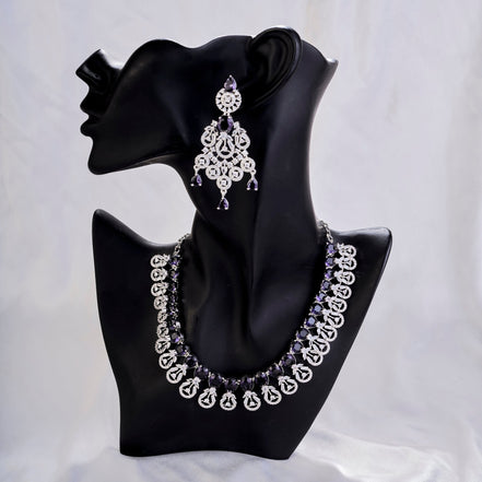 Necklace - Blooming Elegance Rhodium Necklace - Opal Touch