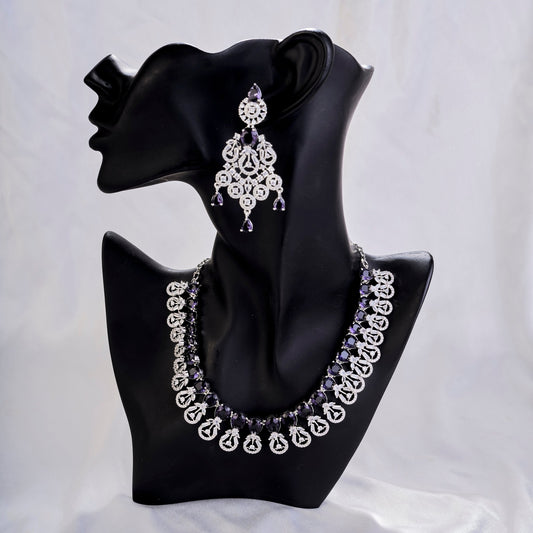 Necklace - Blooming Elegance Rhodium Necklace - Opal Touch