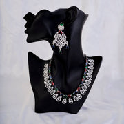 Necklace - Blooming Elegance Rhodium Necklace - Opal Touch