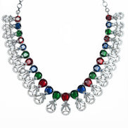 Necklace - Blooming Elegance Rhodium Necklace - Opal Touch