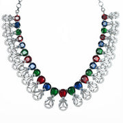 Necklace - Blooming Elegance Rhodium Necklace - Opal Touch