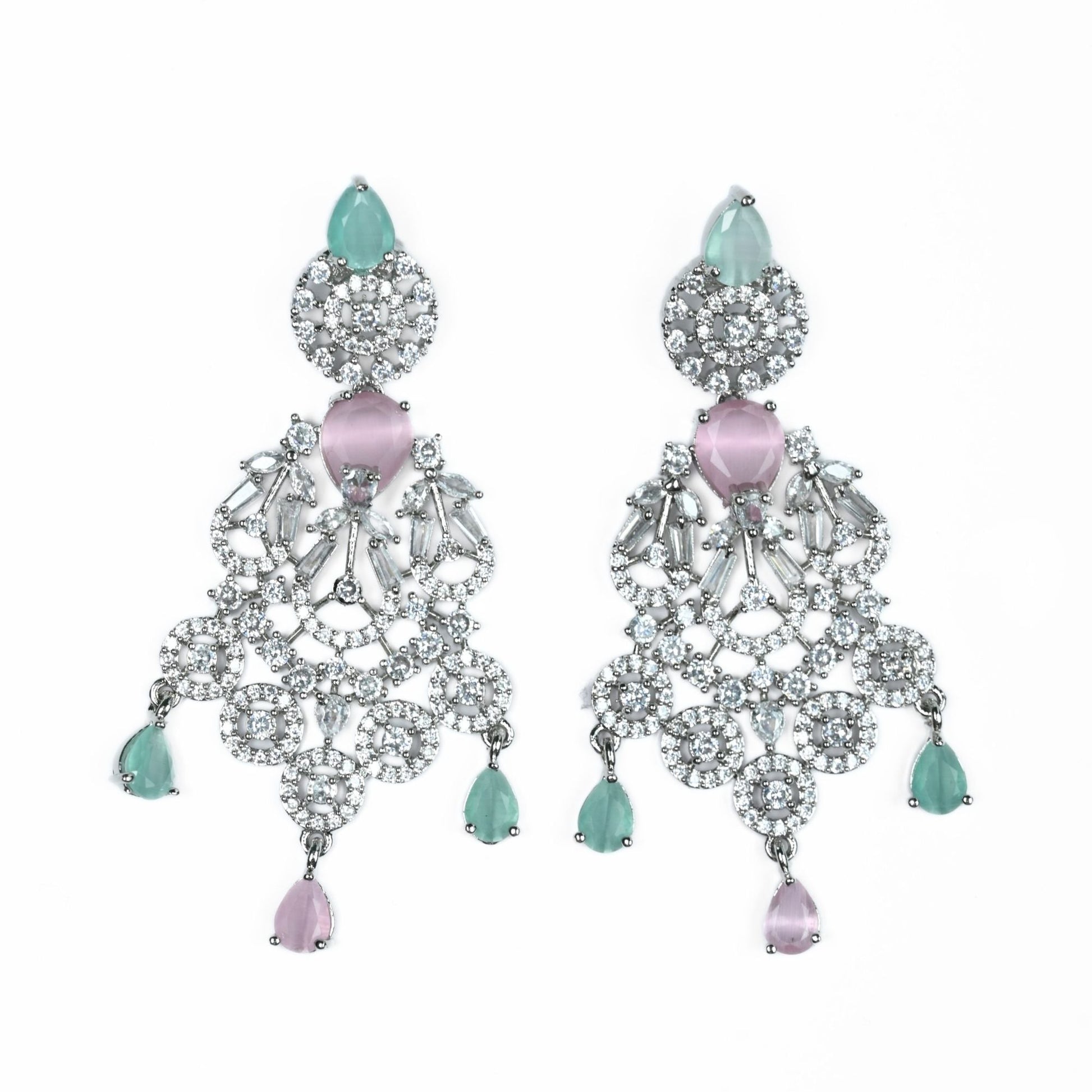 Necklace - Blooming Elegance Rhodium Necklace - Opal Touch