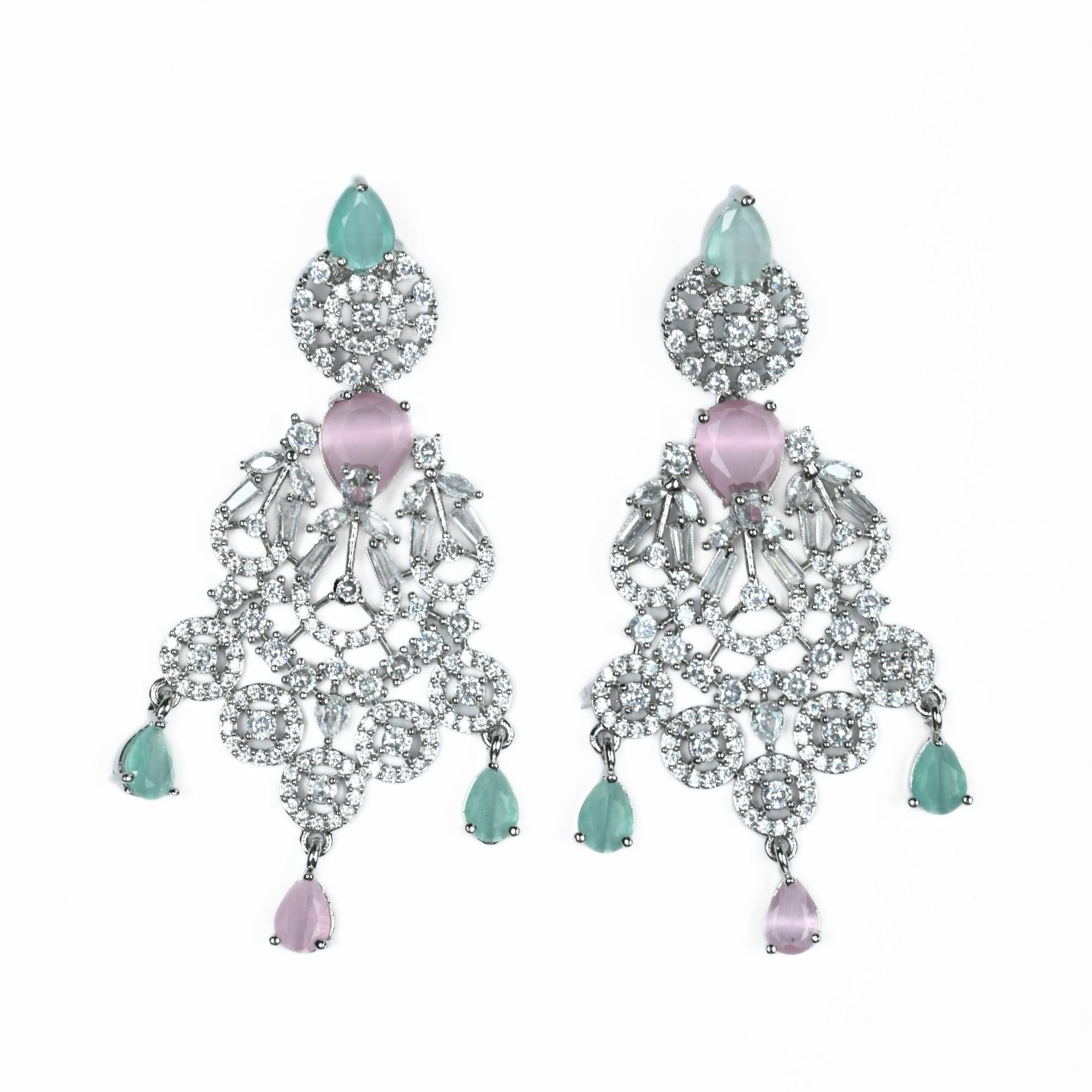 Necklace - Blooming Elegance Rhodium Necklace - Opal Touch