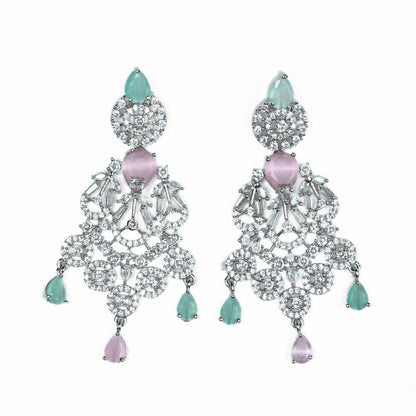 Necklace - Blooming Elegance Rhodium Necklace - Opal Touch