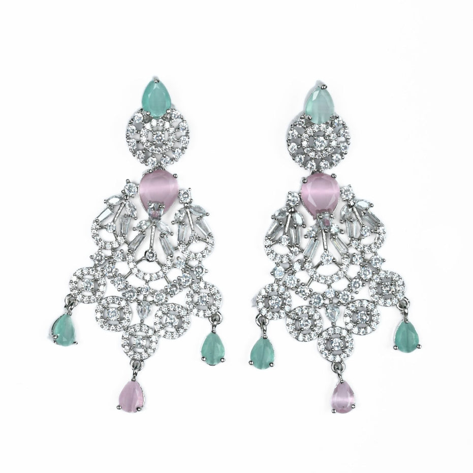 Necklace - Blooming Elegance Rhodium Necklace - Opal Touch