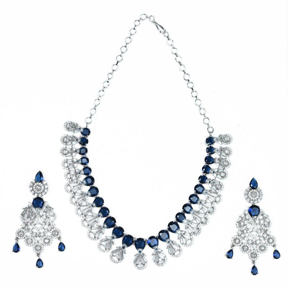 Necklace - Blooming Elegance Rhodium Necklace - Opal Touch