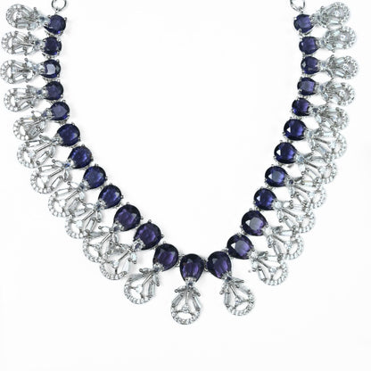 Necklace - Blooming Elegance Rhodium Necklace - Opal Touch