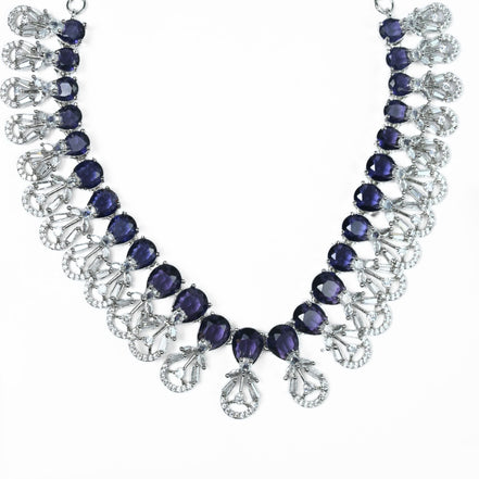 Necklace - Blooming Elegance Rhodium Necklace - Opal Touch