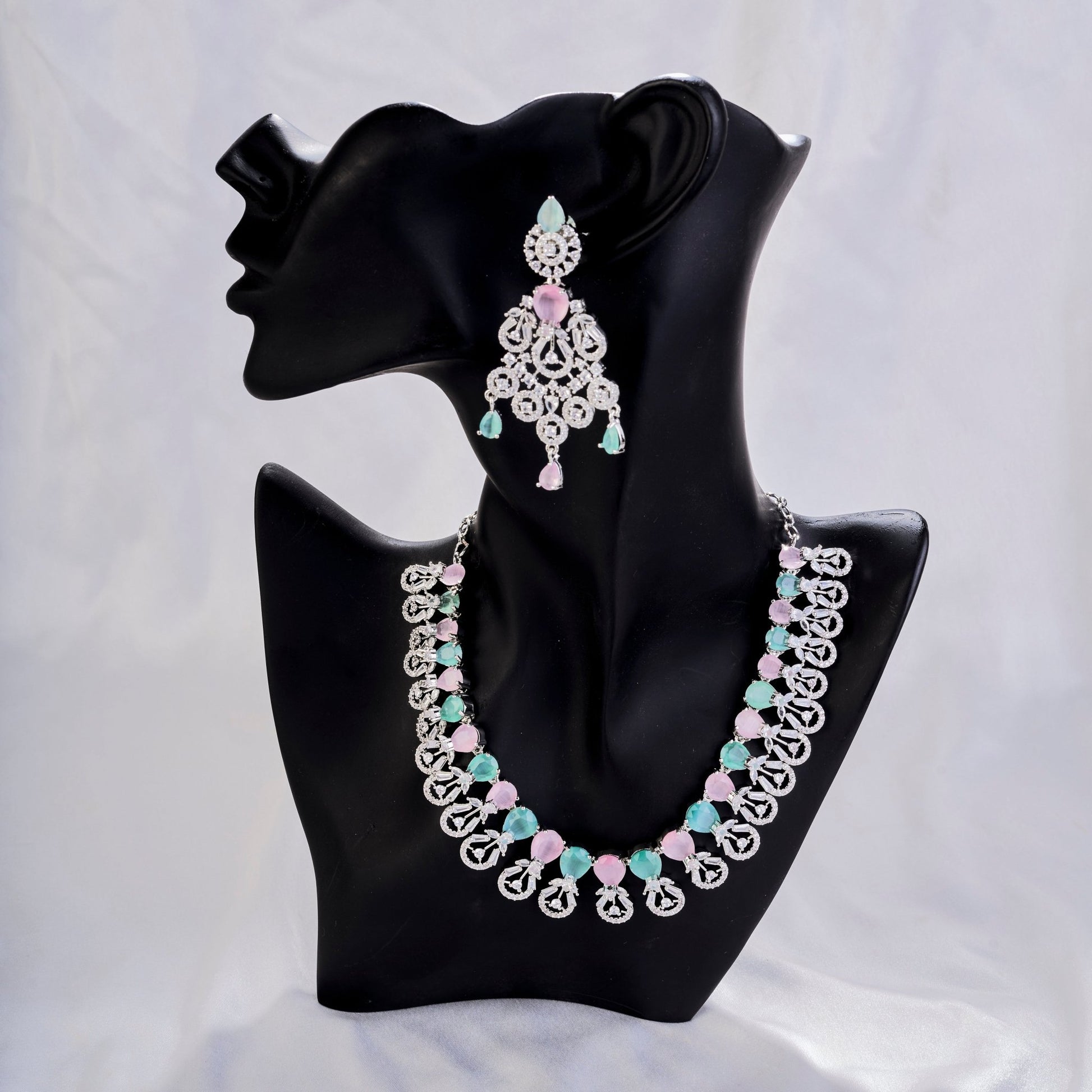 Necklace - Blooming Elegance Rhodium Necklace - Opal Touch