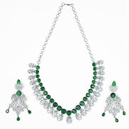 Necklace - Blooming Elegance Rhodium Necklace - Opal Touch