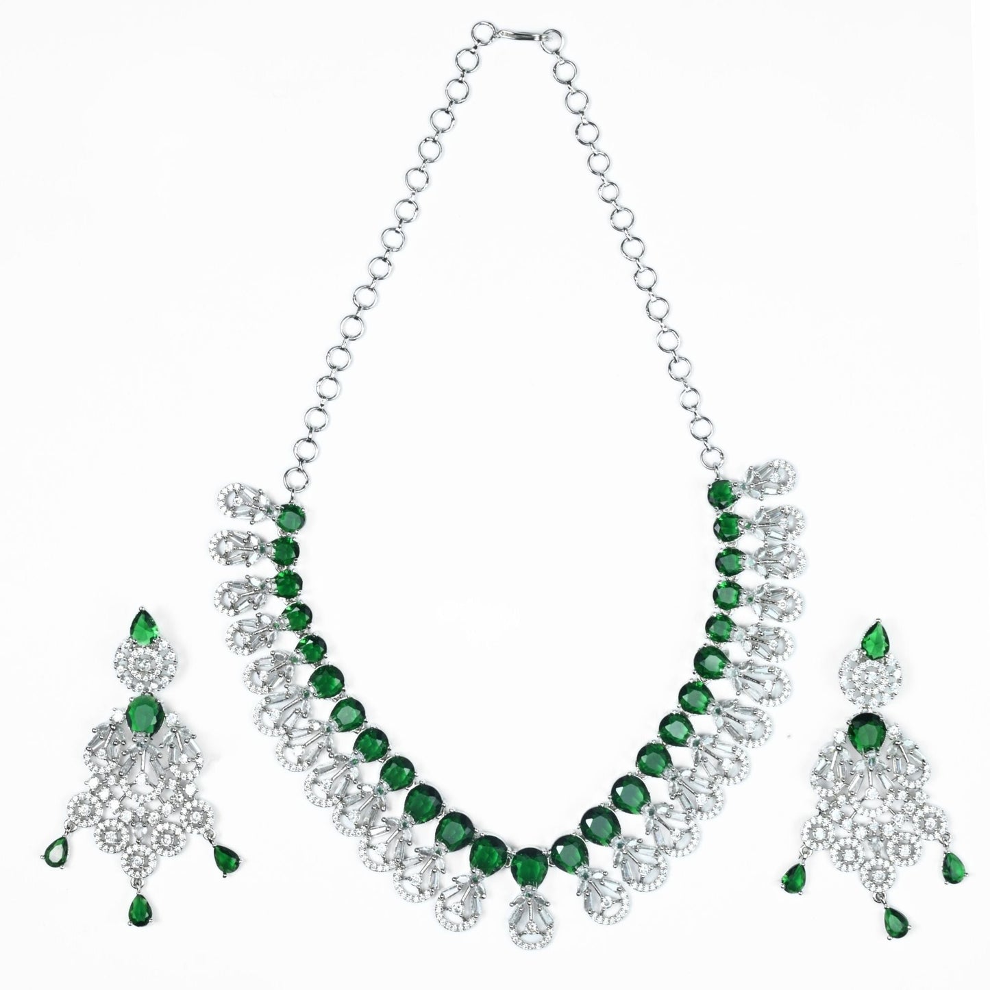 Necklace - Blooming Elegance Rhodium Necklace - Opal Touch