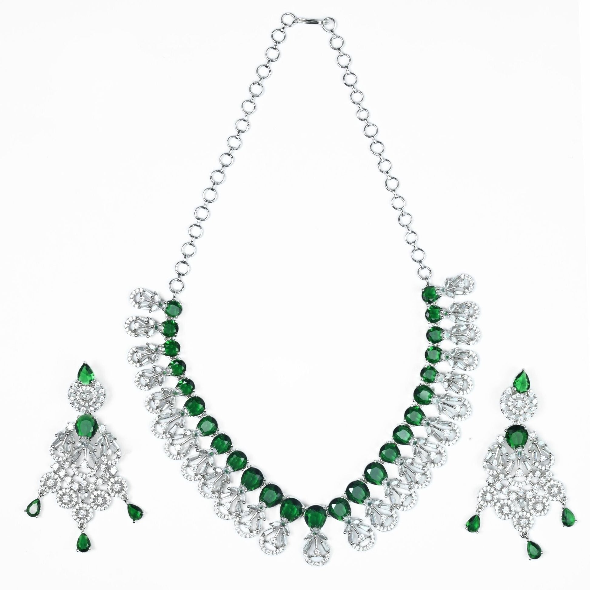 Necklace - Blooming Elegance Rhodium Necklace - Opal Touch