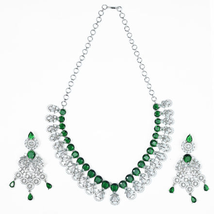 Necklace - Blooming Elegance Rhodium Necklace - Opal Touch