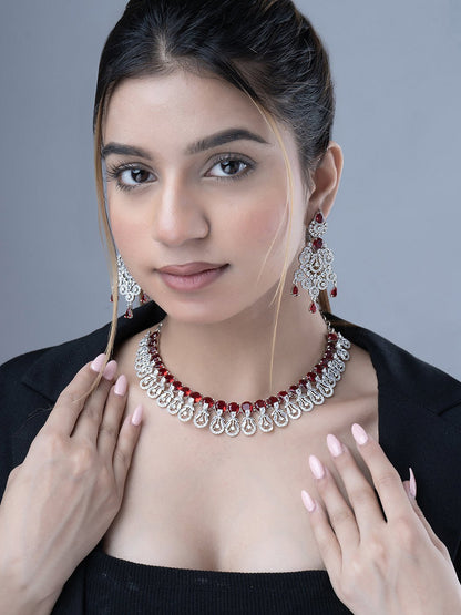 Necklace - Blooming Elegance Rhodium Necklace - Opal Touch