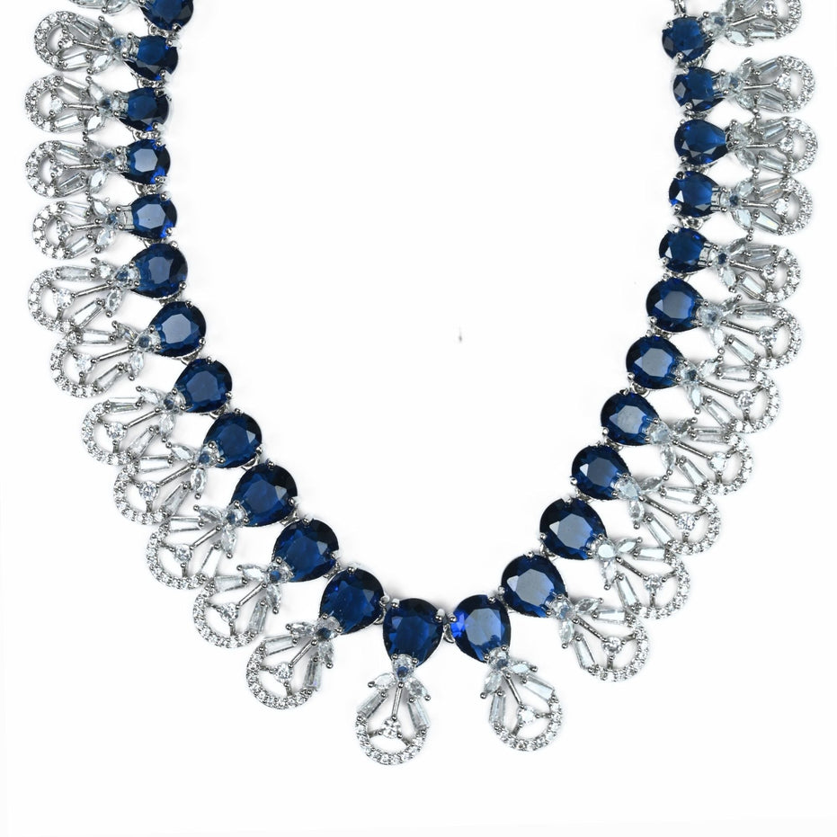Necklace - Blooming Elegance Rhodium Necklace - Opal Touch