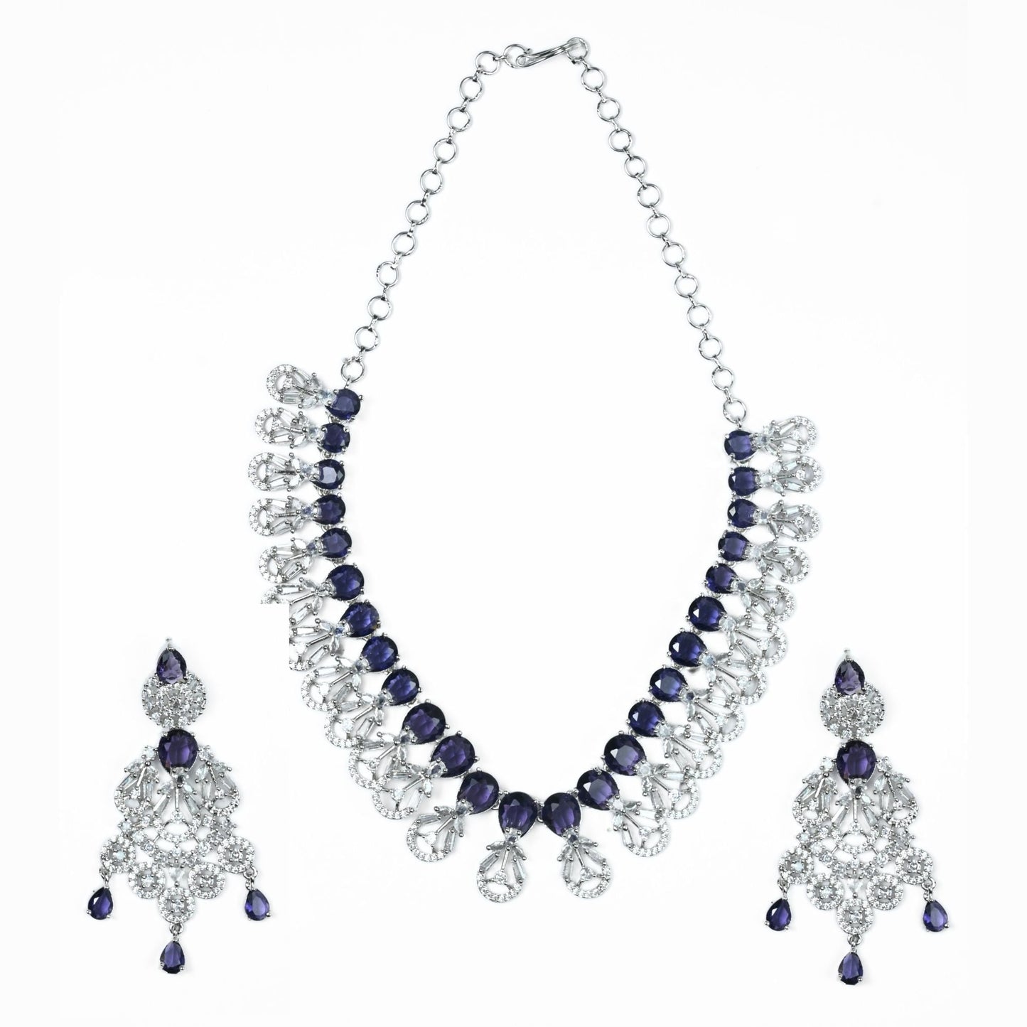 Necklace - Blooming Elegance Rhodium Necklace - Opal Touch