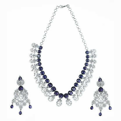 Necklace - Blooming Elegance Rhodium Necklace - Opal Touch