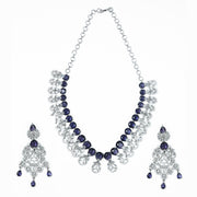 Necklace - Blooming Elegance Rhodium Necklace - Opal Touch