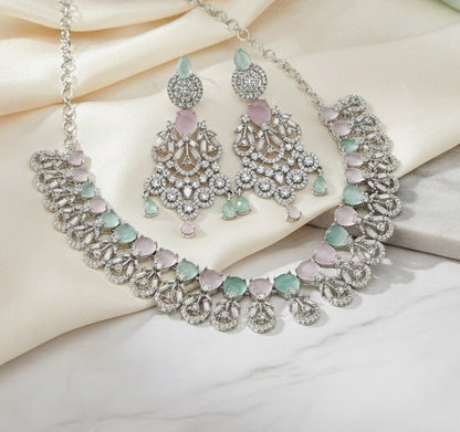 Blooming Elegance Rhodium Necklace - Opal Touch