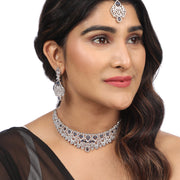 Opal Touch - Blue-White Choker Necklace -