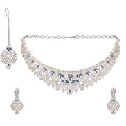 Opal Touch - Blue-White Choker Necklace -