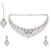 Opal Touch - Blue-White Choker Necklace -