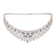 Opal Touch - Blue-White Choker Necklace -