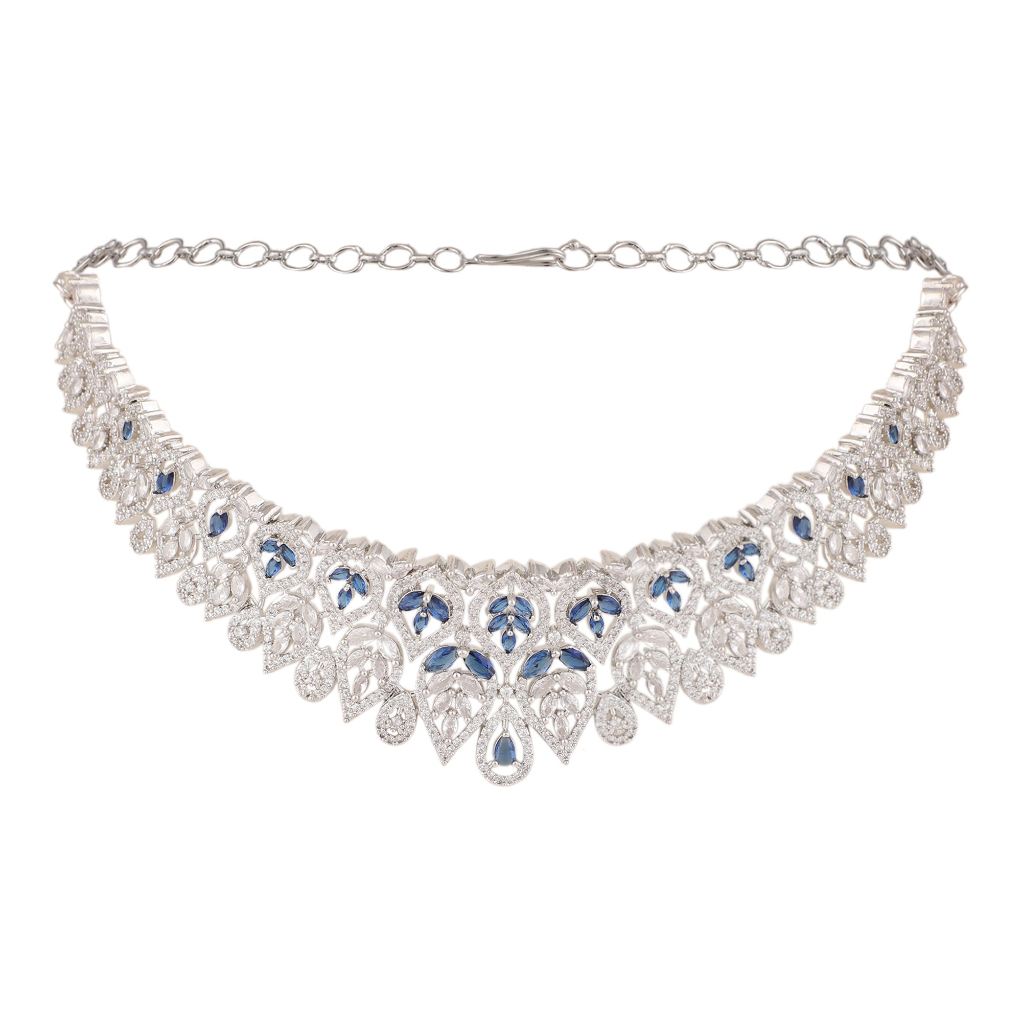 Opal Touch - Blue-White Choker Necklace -