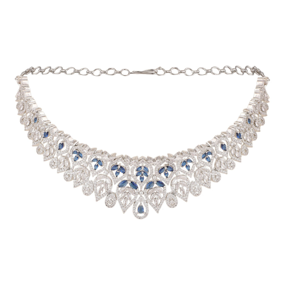 Opal Touch - Blue-White Choker Necklace -