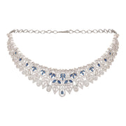 Opal Touch - Blue-White Choker Necklace -
