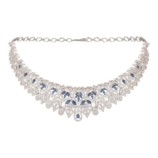 Opal Touch - Blue-White Choker Necklace -