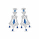 Blue - White Rhodium Earrings - Opal Touch