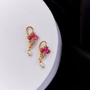 Earrings - Blush Bloom Gold Plated Earrings - Opal Touch