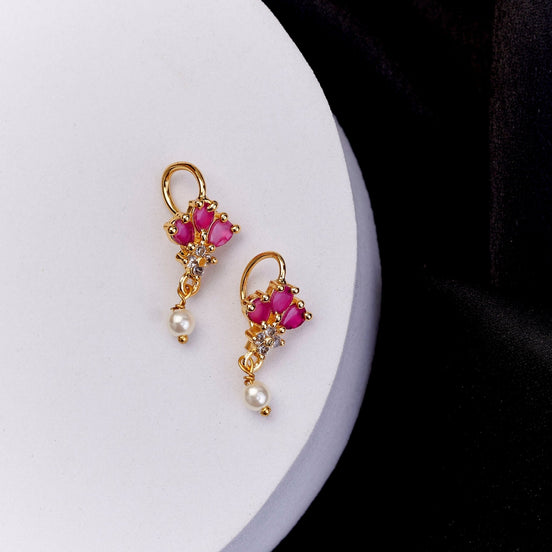 Earrings - Blush Bloom Gold Plated Earrings - Opal Touch