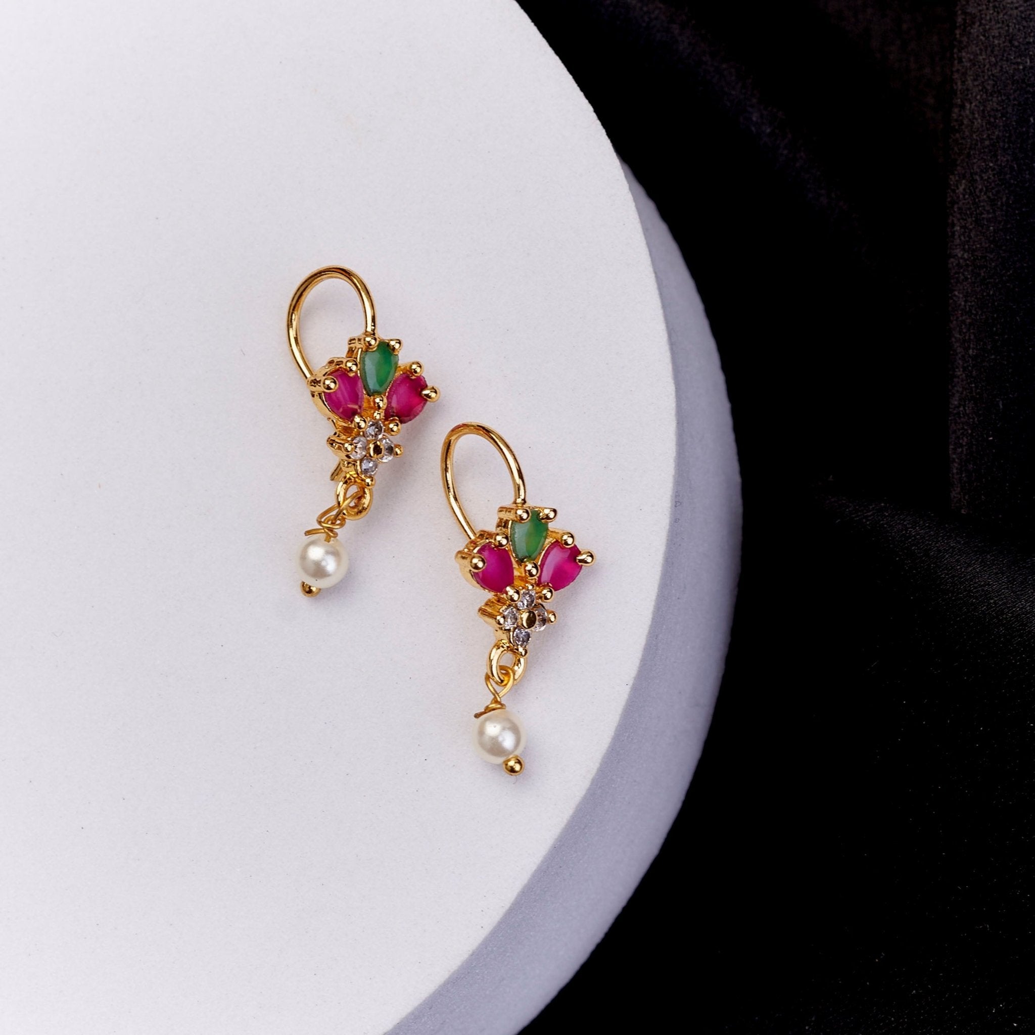 Earrings - Blush Bloom Gold Plated Earrings - Opal Touch