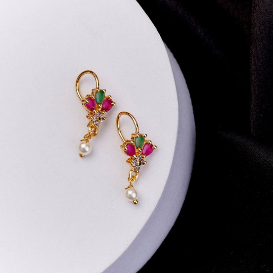 Earrings - Blush Bloom Gold Plated Earrings - Opal Touch