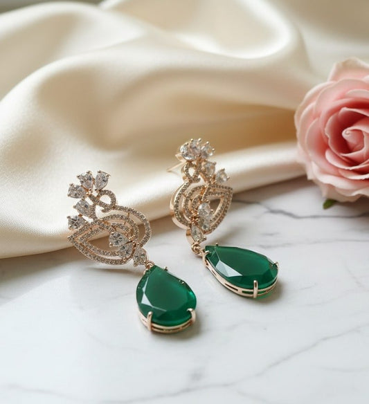 Blush Bloom Rose Gold Earrings - Opal Touch