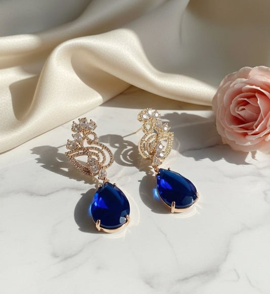 Blush Bloom Rose Gold Earrings - Opal Touch