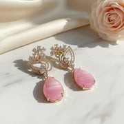 Blush Bloom Rose Gold Earrings - Opal Touch