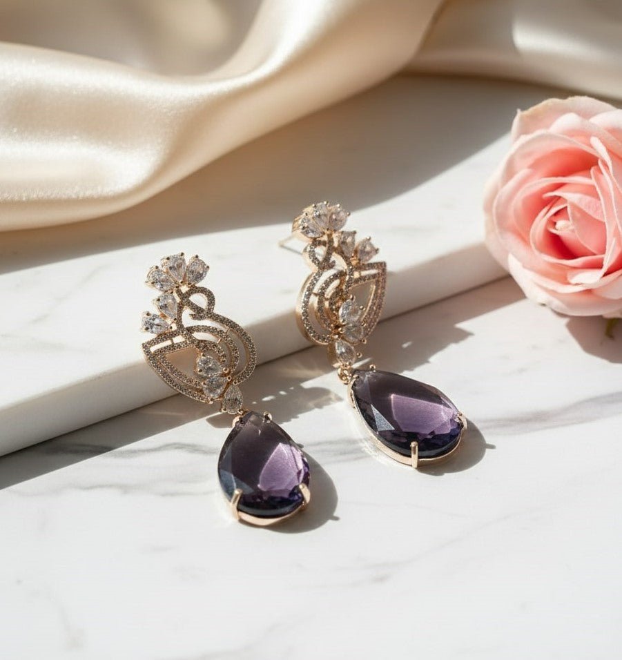 Blush Bloom Rose Gold Earrings - Opal Touch