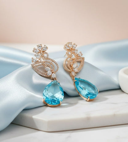 Blush Bloom Rose Gold Earrings - Opal Touch