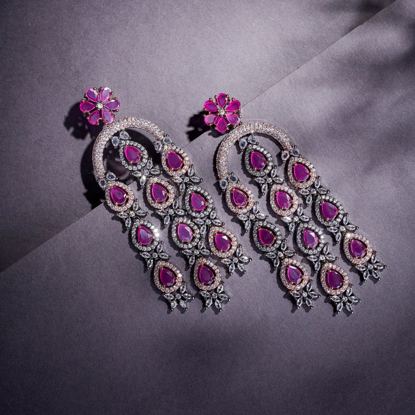 Earrings - Blush Glow Dangler Earrings - Opal Touch